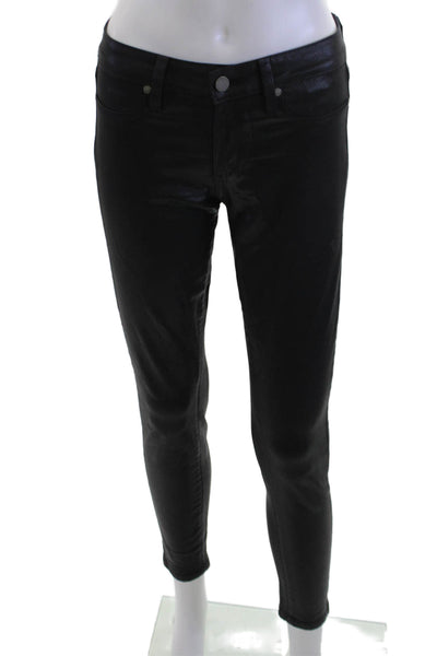 Paige Womens Ankle Jegging Pants Black Mid Rise 25 Inseam Size 27