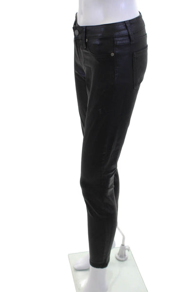 Paige Womens Ankle Jegging Pants Black Mid Rise 25 Inseam Size 27