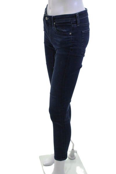 AG Adriano Goldschmied Women Ankle Skinny Jeans Dark Blue Mid Rise Size 26
