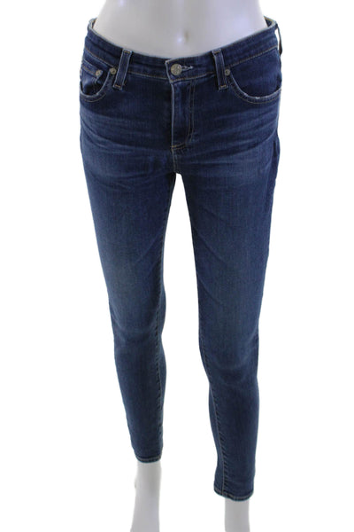 AG Adriano Goldschmied Women Ankle Skinny Dark Blue High Rise Jeans Size 27