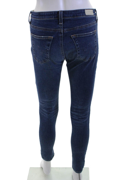 AG Adriano Goldschmied Women Ankle Skinny Dark Blue High Rise Jeans Size 27
