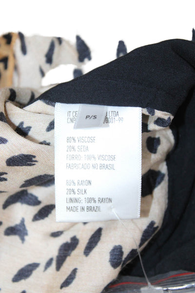 Vix Paula Hermanny Womens Mini Wrap Dress Beige Animal Print Size PP