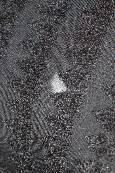 Alaia Womens Fit & Flare Sweater Dress Black V Neck Long Sleeve Size XS