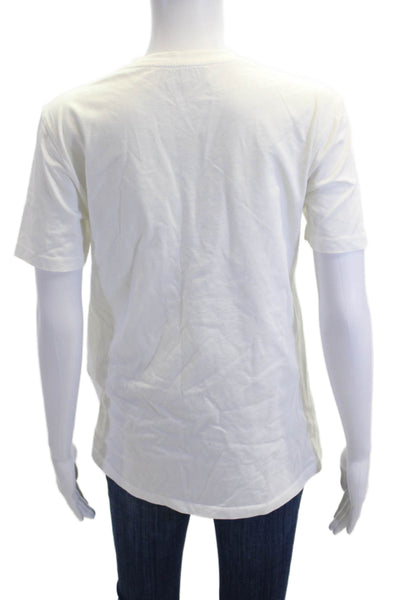 Etre Cecile Womens White 90s Graphic Crew Neck Jersey Tee Short Sleeve Size S