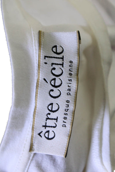Etre Cecile Womens White 90s Graphic Crew Neck Jersey Tee Short Sleeve Size S