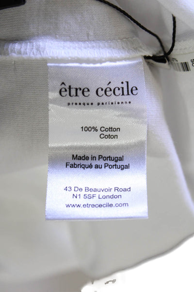 Etre Cecile Womens White 90s Graphic Crew Neck Jersey Tee Short Sleeve Size S