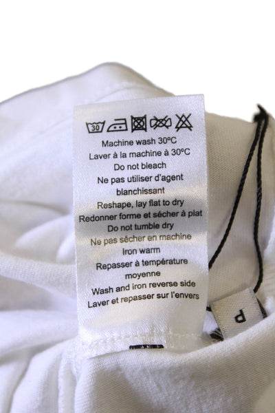 Etre Cecile Womens White 90s Graphic Crew Neck Jersey Tee Short Sleeve Size S