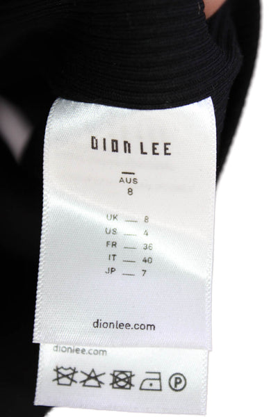 Dion Lee Womens Black Square Neck Long Sleeve Bodycon Mini Dress Zip Size 4