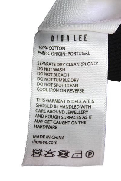 Dion Lee Womens Black Square Neck Long Sleeve Bodycon Mini Dress Zip Size 4