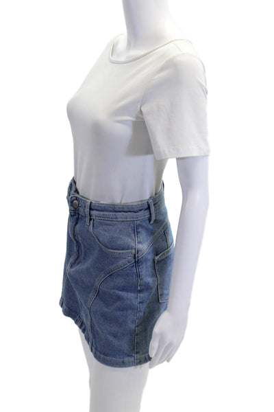 DL1961 Womens A-Line Mini Skirt Blue Cotton Lycra Size 26