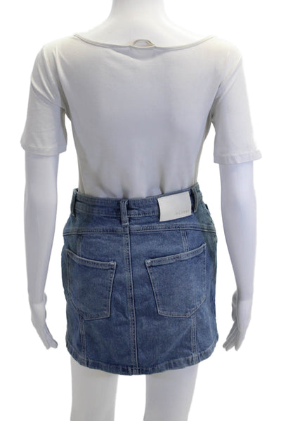 DL1961 Womens A-Line Mini Skirt Blue Cotton Lycra Size 26