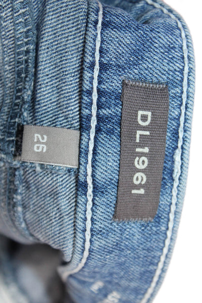 DL1961 Womens A-Line Mini Skirt Blue Cotton Lycra Size 26