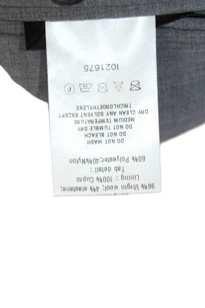 Oamc Mens Gray Geometric Virgin Wool Blazer Button Closure Size 40