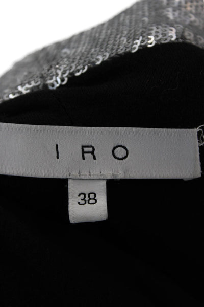 IRO Womens 80s Gray Viscose Blend Zip Long Sleeve Blazer Size 38