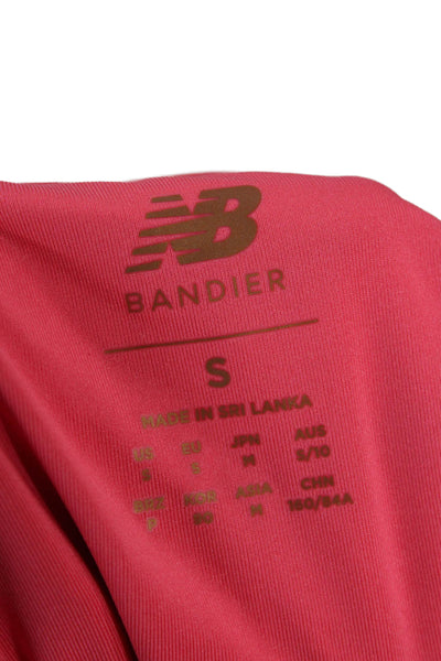 New Balance x Bandier Women Cropped Tank Pink High Neck Sleeveless Nylon Size S