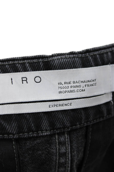 IRO Unisex Black Buckle Cotton Grunge Shorts Size 25