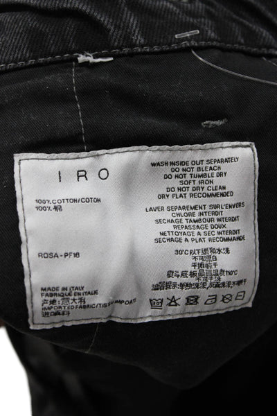 IRO Unisex Black Buckle Cotton Grunge Shorts Size 25