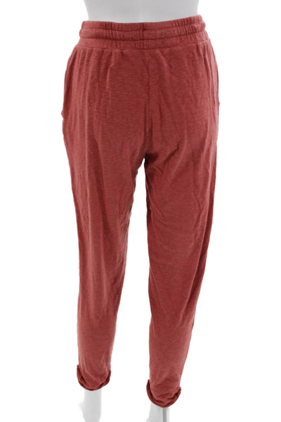 Bobi Los Angeles Womens Red Jogger Sweatpants 100% Cotton Drawstring Size S