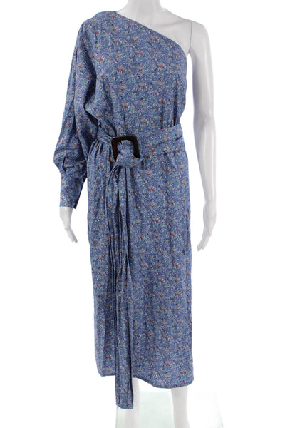 Sadie & Dione Women Kaftan Maxi Dress Blue Paisley Boho Cotton Blend Size XS