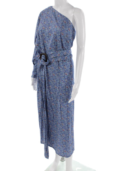 Sadie & Dione Women Kaftan Maxi Dress Blue Paisley Boho Cotton Blend Size XS