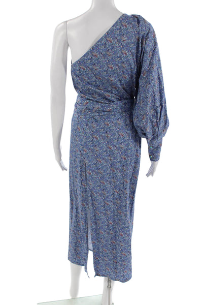 Sadie & Dione Women Kaftan Maxi Dress Blue Paisley Boho Cotton Blend Size XS