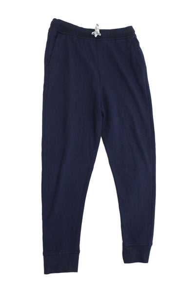 Crewcuts Boys Cotton Blend Drawstring Waist Tapered Sweatpants Navy Size L