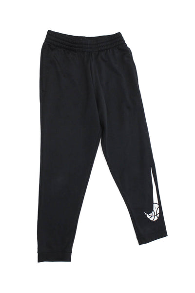 Nike Boys Solid Stretch Waist Tapered Sweatpants Black Size S