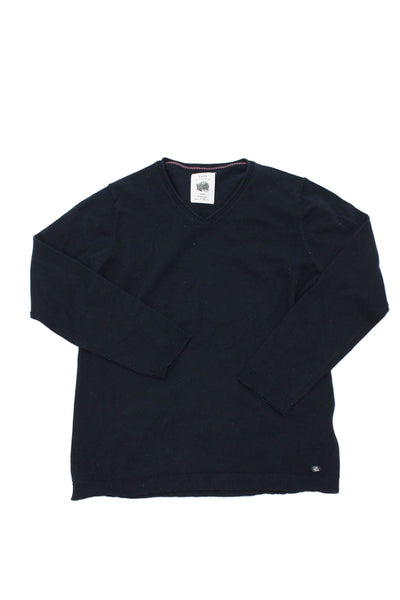 Zara Knitwear Boys Cotton Blend Knit Long Sleeve Top Navy Size 9-10