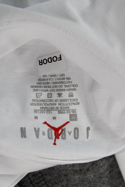 Air Jordan Boys Cotton Embroidered Crew Neck T-Shirt White Size M