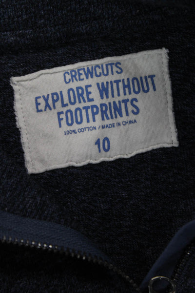 Crewcuts Boys Cotton High Neck Pullover Sweatshirt Navy Size 10