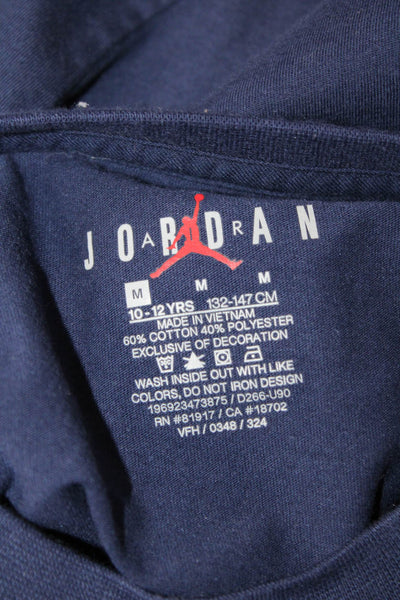Air Jordan Boys Cotton Crew Neck Short Sleeve T-Shirt Navy Size M