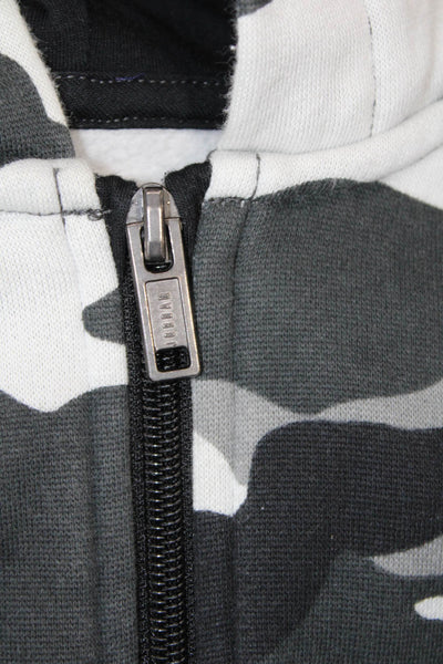 Air Jordan Boys Cotton Blend Camouflage Fill Zip Hoodie Gray Size L