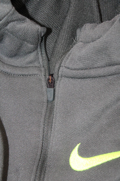 Nike Boys Solid Front Pocket Half Zip Pullover Hoodie Green Size M