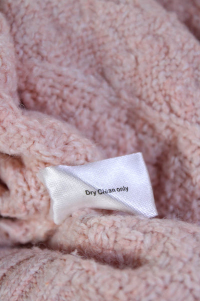 Central Park West Women Pink Cardigan Crew Neck Button Long Sleeve Size S