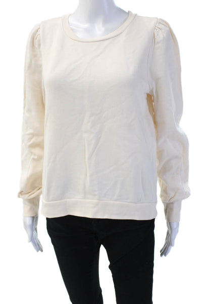 Z Supply Womens Pullover Sweatshirt Beige Cotton Crew Neck Long Sleeve Size S