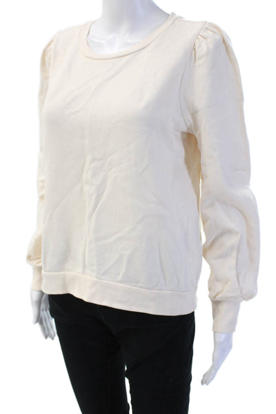 Z Supply Womens Pullover Sweatshirt Beige Cotton Crew Neck Long Sleeve Size S