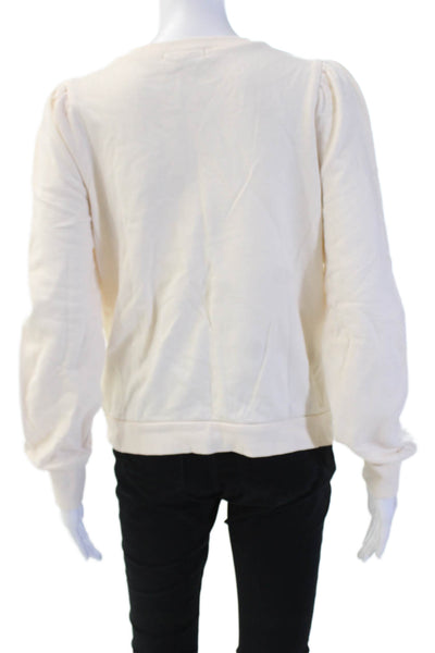 Z Supply Womens Pullover Sweatshirt Beige Cotton Crew Neck Long Sleeve Size S