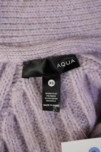 Aqua Womens Striped V-Neck Button Cardigan Purple Size XS