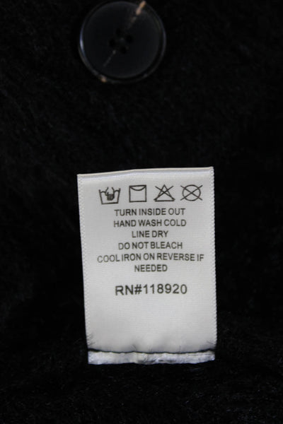 Lucy Paris Womens Long Sleeve V-Neck Button Cardigan Black Size XS