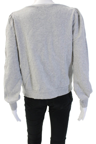 Z Supply Womens Pullover Sweatshirt Gray Cotton Long Sleeve Size S