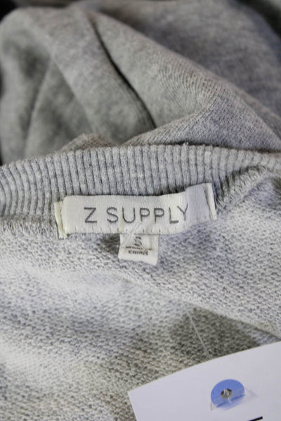 Z Supply Womens Pullover Sweatshirt Gray Cotton Long Sleeve Size S