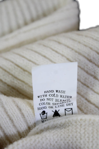 Gabe & Kate Women White Striped Pullover Crew Neck Zip Long Sleeve Size S