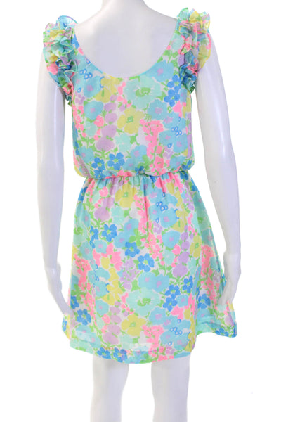 Lilly Pulitzer Women Blouson Sundress Floral Multi Color Sleeveless Size XS