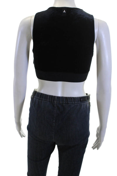 Ultracor Womens Velvet Stars Print Sports Bra Black Size Large
