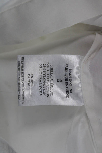 Theory Womens Sleeveless Button Up Blouse White Crew Neck Basic Size M