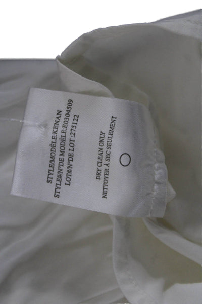 Theory Womens Sleeveless Button Up Blouse White Crew Neck Basic Size M