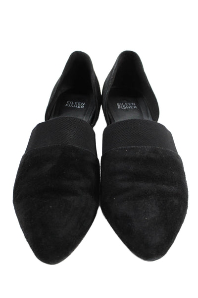 Eileen Fisher Womens Pointed Toe Slip On Casual Flats Black Size 8