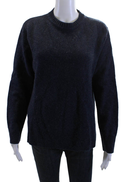 J Crew Womens Dark Blue Merino Blend Pullover Sweater Size L