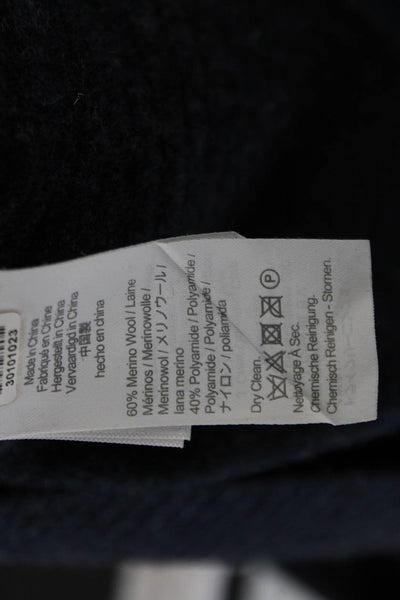 J Crew Womens Dark Blue Merino Blend Pullover Sweater Size L