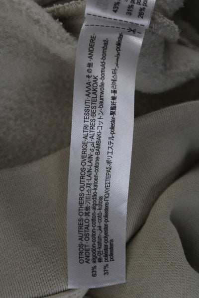 Zara Women Pullover Sweatshirt Beige Crew Neck Long Sleeve Size S